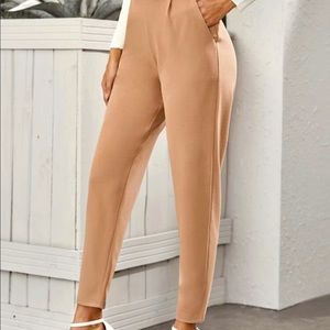 Nude high waist dress pants